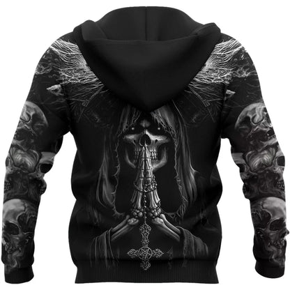 Jesienna moda – bluzy z kapturem z nadrukiem 3D przedstawiającym czaszkę wilka Fenrir na całej powierzchni – męska bluza z kapturem, unisex, zapinana na zamek, swobodna kurtka DW0364
