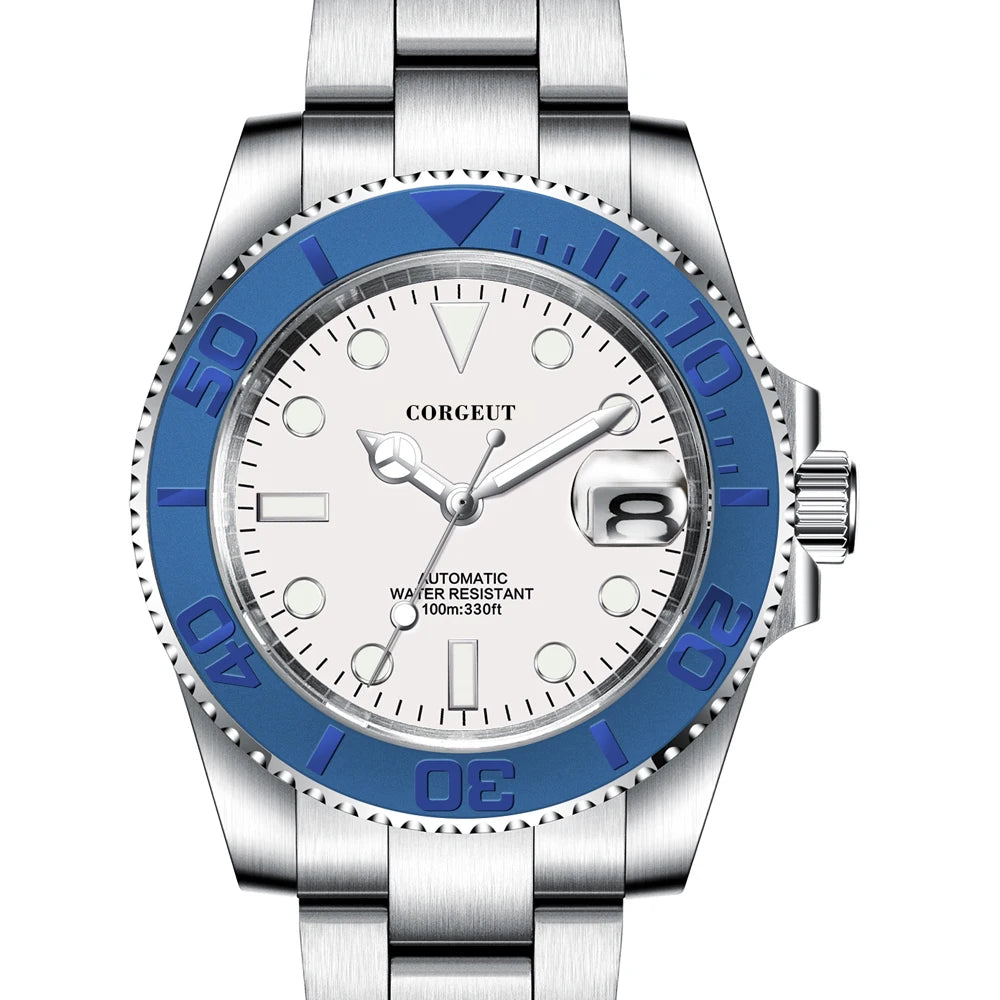 Custom logo NH35 MIYOTA 8215 Automatic Men Watch Luxury Diver Two Tone Gold 316L Stainless Steel Sapphire 10ATM Sterile Sunburs