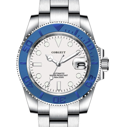 Custom logo NH35 MIYOTA 8215 Automatic Men Watch Luxury Diver Two Tone Gold 316L Stainless Steel Sapphire 10ATM Sterile Sunburs