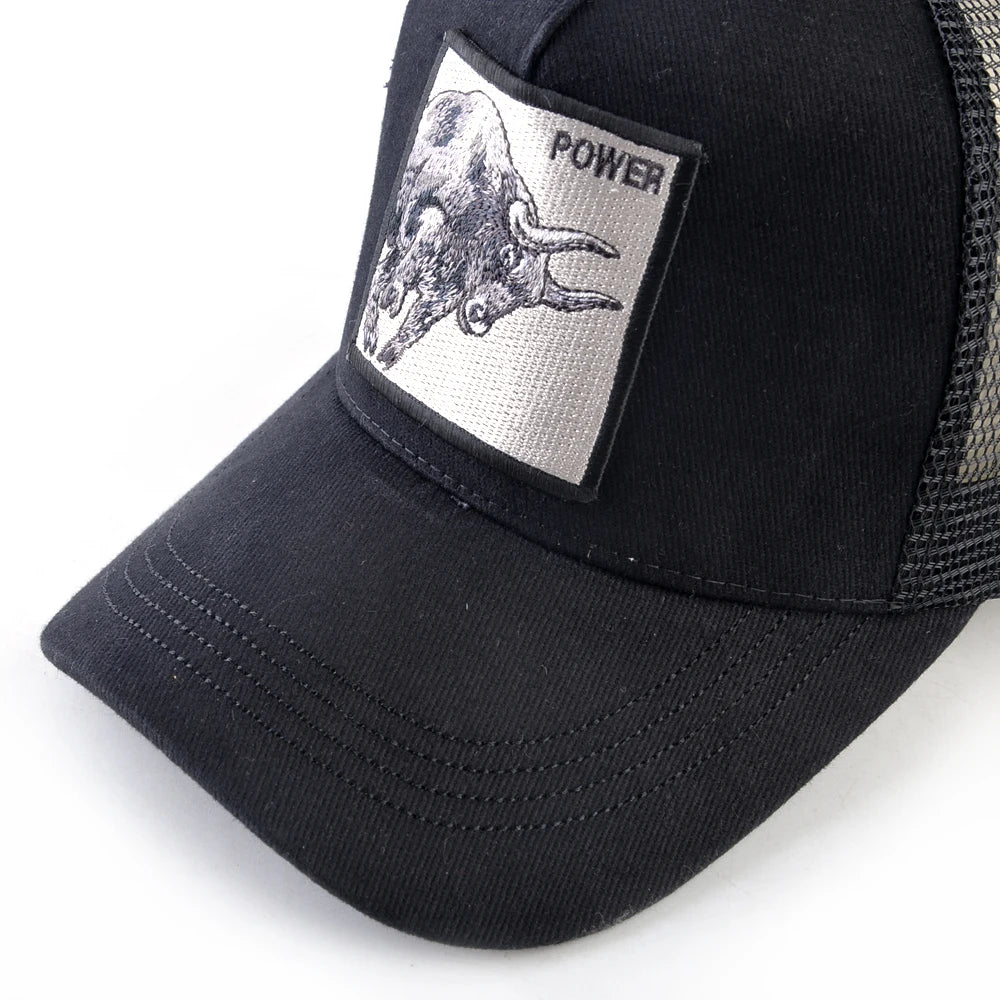 K Baseball Caps Men Snapback Hip Hop Trucker Cap With Embroidery Bull Patch Four Seasons Breathable Mesh Trucker Hat For Women