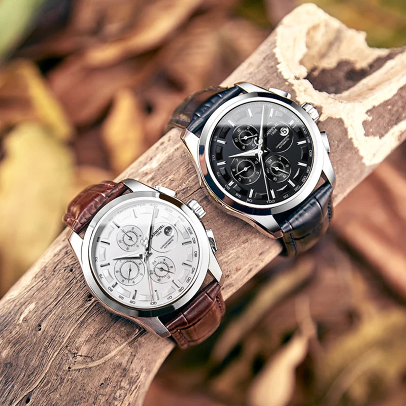 Men's Watch New Carnival Automatic Watches Men Business Mechanical Clock Leather Strap Waterproof Luxury Brand Clock