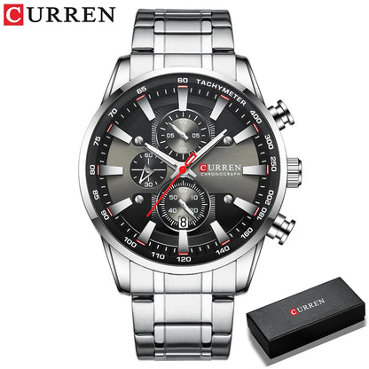 Relógio de homem CURREN – Relógio de quartzo, resistente à água, estilo profissional, cronógrafo, relógio de pulso de luxo de uma grande marca