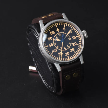 Hruodland Pilot Men's Automatic Mechanical Watch Pt5000 Sapphire Luminous C3 Stainless Steel Waterproof 10Bar reloj hombre