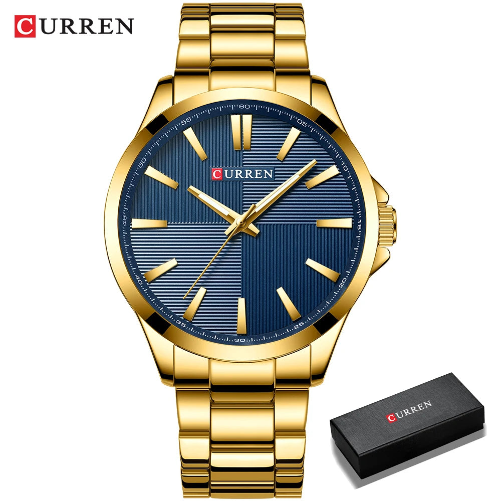 Relógio de homem CURREN – Modelo de luxo, estanque, estilo militar, em aço inoxidável – Relógio de pulso desportivo (ref. 8322)