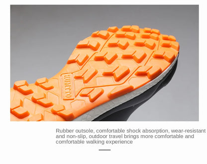 HUMTTO Scarpe da trekking impermeabili, stivaletti da montagna neri, sneakers da campeggio da uomo, scarpe tattiche sportive di sicurezza per arrampicata
