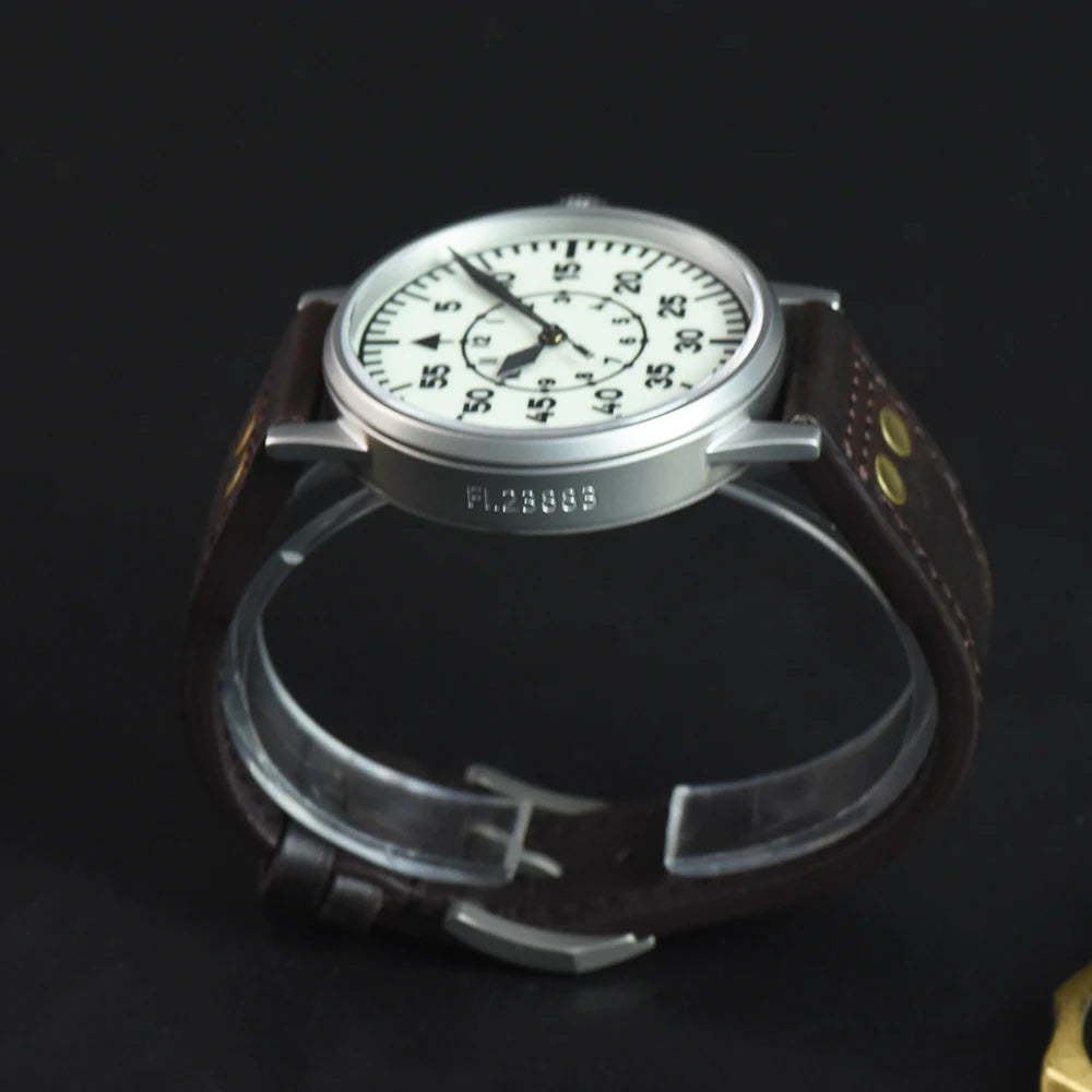 Hruodland 2025 New Pilot Men's Automatic Mechanical Watch PT5000 Sapphire Luminous C3 Stainless Steel Waterproof 10Bar Watch
