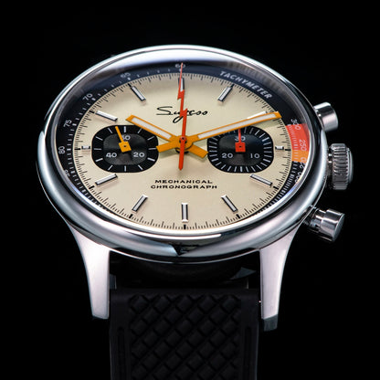 Sugess Pilot Watch ST19 Origin Movement Swanneck Wristwatch Mechanical Chronograph Sapphire Crystal Military Limited Racing 1963