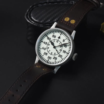 Hruodland 2025 New Pilot Men's Automatic Mechanical Watch PT5000 Sapphire Luminous C3 Stainless Steel Waterproof 10Bar Watch