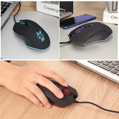 Färgstark lysande USB-C-mus med ljudavstängning för bärbar dator med Type-C – gamingmus