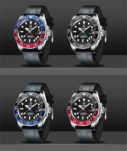 2026 New PAGANI DESIGN Luxury Men Mechanical Watches Stainless Steel GMT Watch Top Brand Sapphire Glass Men Watch reloj hombre