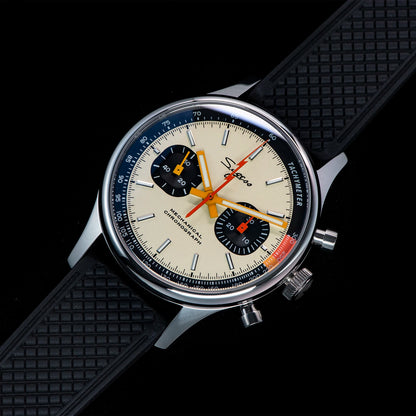 Sugess Pilot Watch ST19 Origin Movement Swanneck Wristwatch Mechanical Chronograph Sapphire Crystal Military Limited Racing 1963