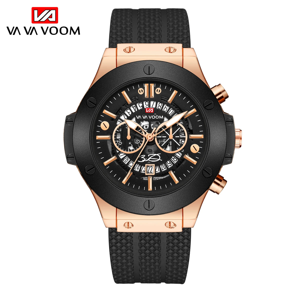 Herenhorloge Luxe Sport Siliconenband Japans uurwerk Kalender Kwarts Waterdicht horloge Relogio Masculino