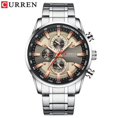 Relógio de homem CURREN – Relógio de quartzo, resistente à água, estilo profissional, cronógrafo, relógio de pulso de luxo de uma grande marca