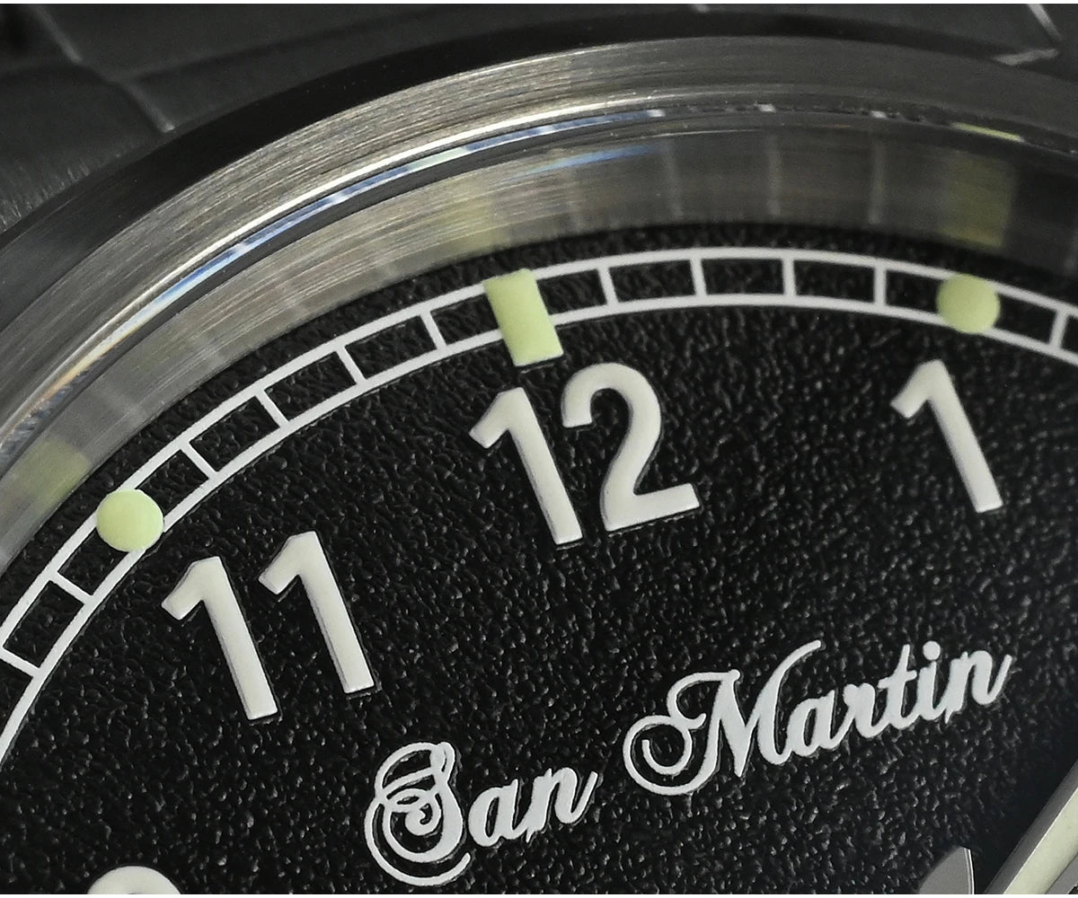 San Martin Simple Men's Watch 37mm Pilot Miyota 8215 Classic Military Explore Automatic Mechanical Watches Waterproof 100m