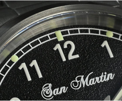 San Martin Simple Men's Watch 37mm Pilot Miyota 8215 Classic Military Explore Automatic Mechanical Watches Waterproof 100m