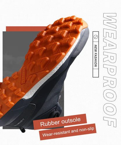 HUMTTO Scarpe da trekking impermeabili, stivaletti da montagna neri, sneakers da campeggio da uomo, scarpe tattiche sportive di sicurezza per arrampicata
