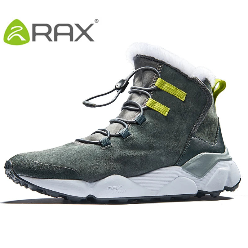 RAX Snow Boots for Men, Outdoor Sports Sneakers for Men and Women, Hiking Boots, Waterproof Plush Lining, Trekking Boots, Anti-Slip Tourism