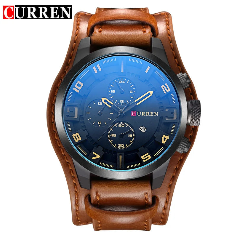 Horloges CURREN Luxemerk Herenhorloge Leren band Mode-kwartshorloge Casual sportpolshorloge Datumklok Relojes 8225