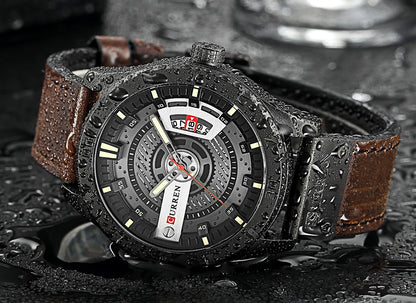 Luxe horlogemerk CURREN: militaire sporthorloges voor heren, quartzhorloge met datum, casual leren polshorloge voor heren, Relogio Masculino