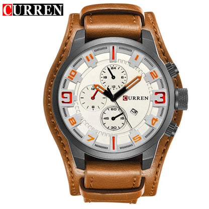 Horloges CURREN Luxemerk Herenhorloge Leren band Mode-kwartshorloge Casual sportpolshorloge Datumklok Relojes 8225