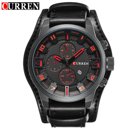 Horloges CURREN Luxemerk Herenhorloge Leren band Mode-kwartshorloge Casual sportpolshorloge Datumklok Relojes 8225