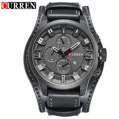 Horloges CURREN Luxemerk Herenhorloge Leren band Mode-kwartshorloge Casual sportpolshorloge Datumklok Relojes 8225
