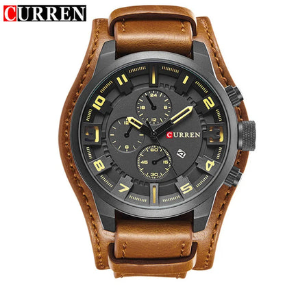 Horloges CURREN Luxemerk Herenhorloge Leren band Mode-kwartshorloge Casual sportpolshorloge Datumklok Relojes 8225