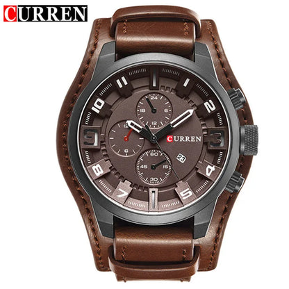 Horloges CURREN Luxemerk Herenhorloge Leren band Mode-kwartshorloge Casual sportpolshorloge Datumklok Relojes 8225