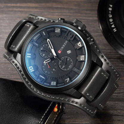 Horloges CURREN Luxemerk Herenhorloge Leren band Mode-kwartshorloge Casual sportpolshorloge Datumklok Relojes 8225