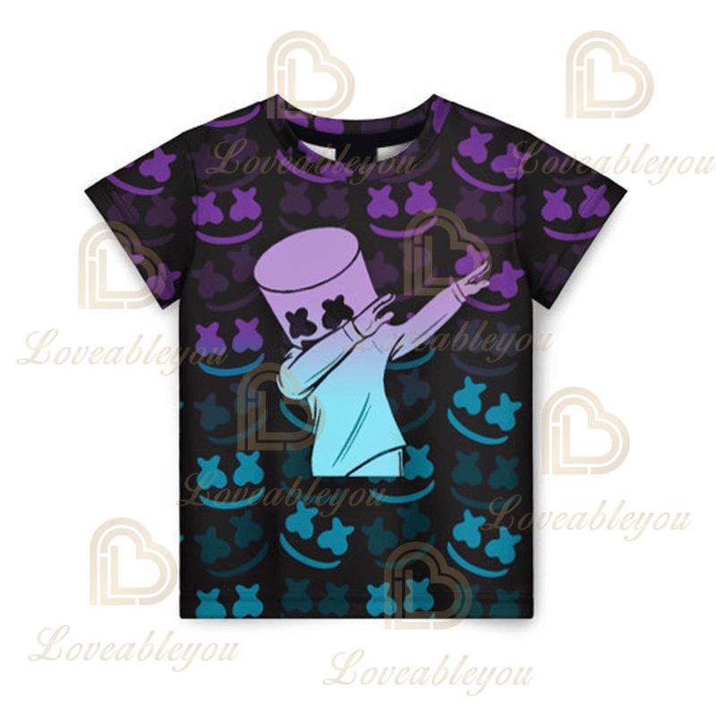 T-shirt infantil de verão Cartoon Fortnite com impressão 3D, para meninos e meninas, estilo streetwear, roupa para adultos e crianças, t-shirt divertida com gola redonda