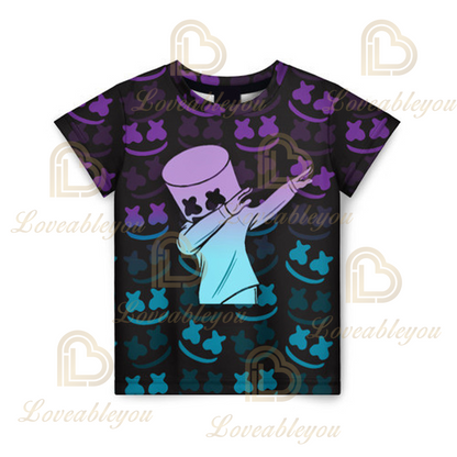 T-shirt infantil de verão Cartoon Fortnite com impressão 3D, para meninos e meninas, estilo streetwear, roupa para adultos e crianças, t-shirt divertida com gola redonda
