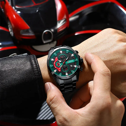 CURREN Men’s Watch – Luxury sports chronograph, quartz movement, all-steel, water-resistant
