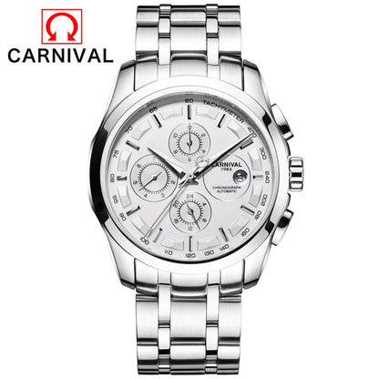 Men's Watch New Carnival Automatic Watches Men Business Mechanical Clock Leather Strap Waterproof Luxury Brand Clock