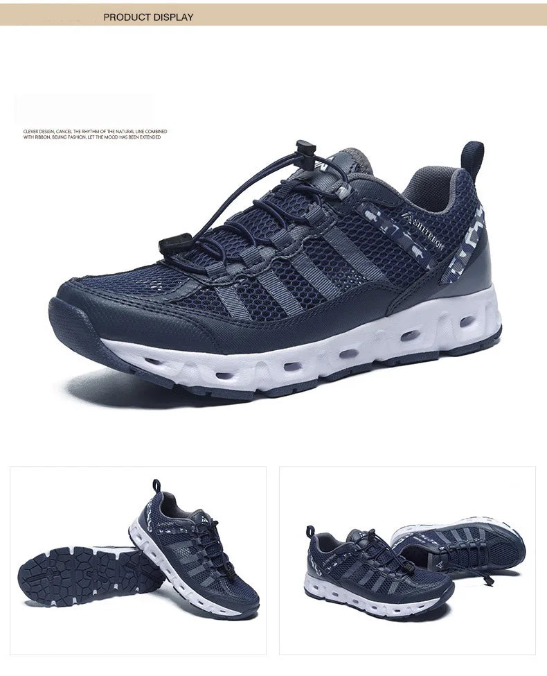 TaoBo 2024 Big Size 46 Men Upstream Quick-Drying Sports Footwear, Women's Aqua Shoes, Quick Lace-Up Climbing Trekking Sneakers