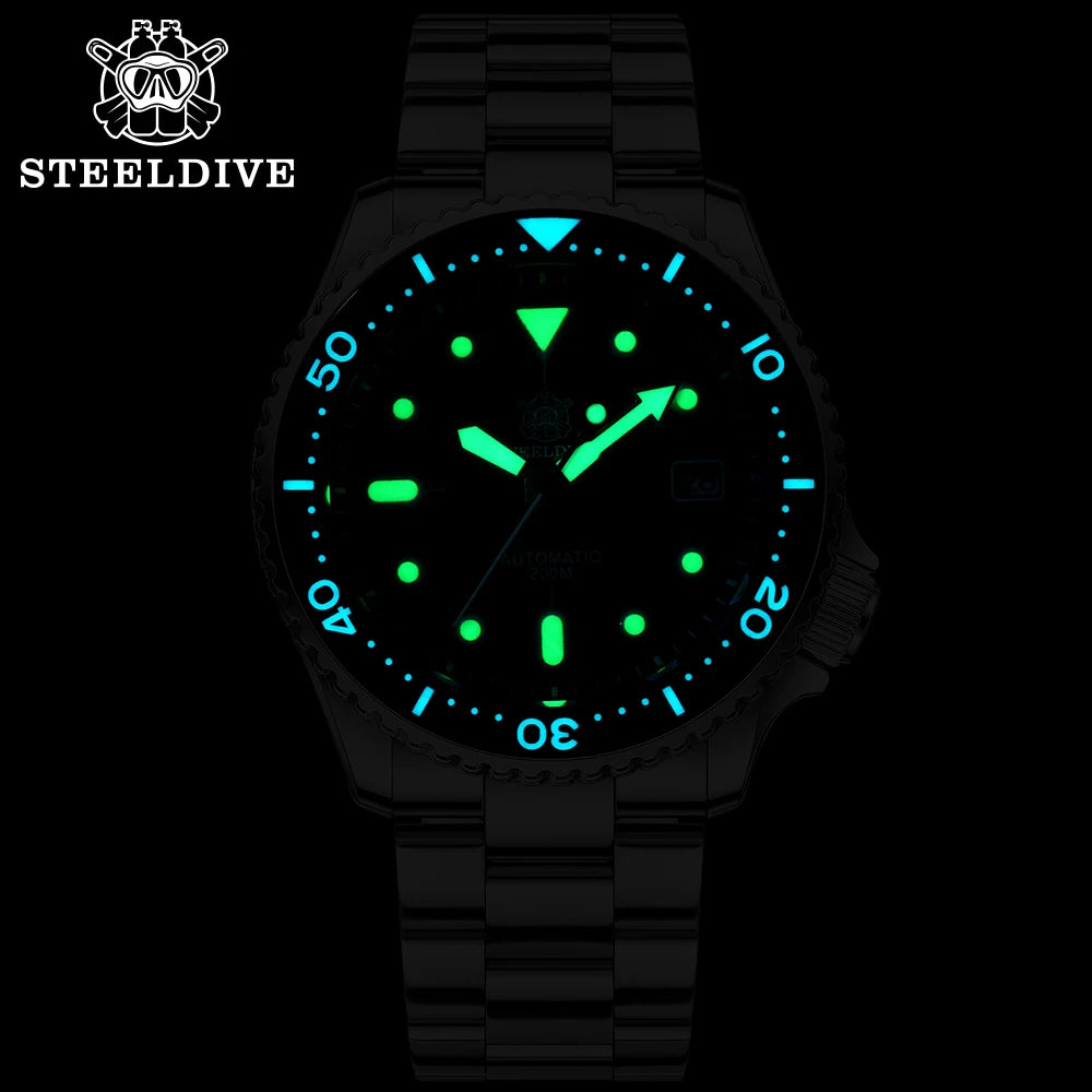 STEELDIVE SD1973 Men's Dive Watch NH35 Automatic Mechanical Men's Watch Luminous Ceramic Bezel Diver Watch Men Watches Sapphire