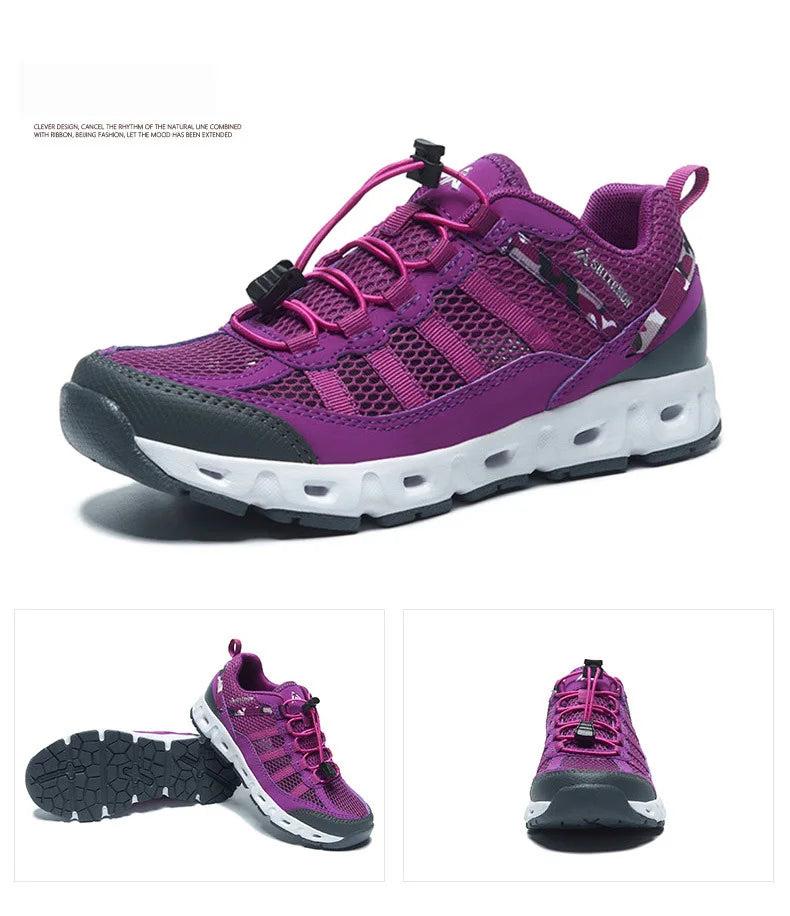 TaoBo 2024 Big Size 46 Men Upstream Quick-Drying Sports Footwear, Women's Aqua Shoes, Quick Lace-Up Climbing Trekking Sneakers