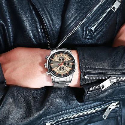 Relógio de homem CURREN – Relógio de quartzo, resistente à água, estilo profissional, cronógrafo, relógio de pulso de luxo de uma grande marca