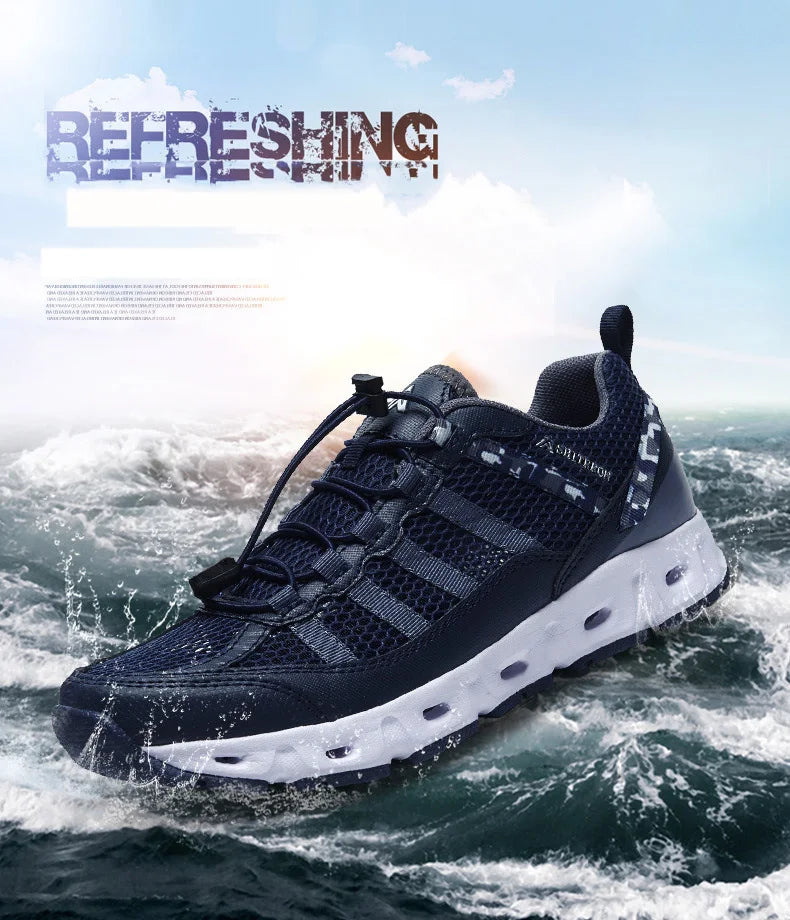 TaoBo 2024 Big Size 46 Men Upstream Quick-Drying Sports Footwear, Women's Aqua Shoes, Quick Lace-Up Climbing Trekking Sneakers