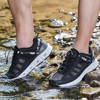 TaoBo 2024 Big Size 46 Men Upstream Quick-Drying Sports Footwear, Women's Aqua Shoes, Quick Lace-Up Climbing Trekking Sneakers