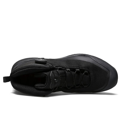 HUMTTO Scarpe da trekking impermeabili, stivaletti da montagna neri, sneakers da campeggio da uomo, scarpe tattiche sportive di sicurezza per arrampicata