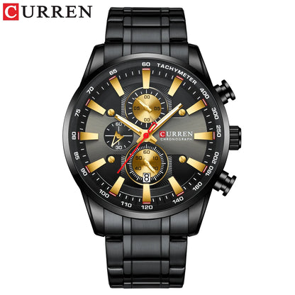 Relógio de homem CURREN – Relógio de quartzo, resistente à água, estilo profissional, cronógrafo, relógio de pulso de luxo de uma grande marca