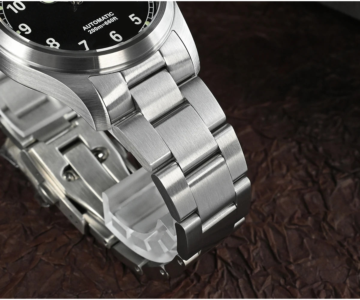 San Martin Simple Men's Watch 37mm Pilot Miyota 8215 Classic Military Explore Automatic Mechanical Watches Waterproof 100m