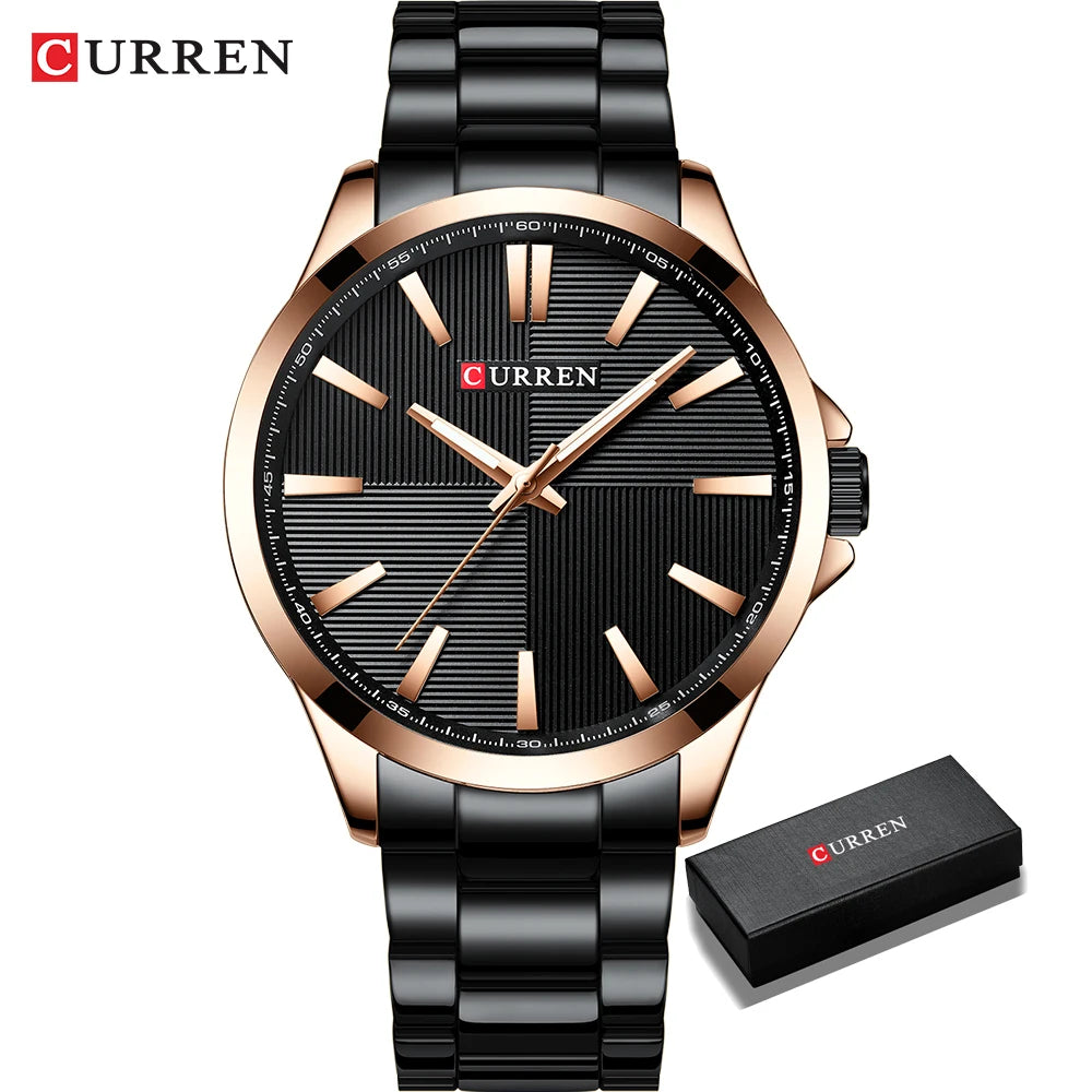 Relógio de homem CURREN – Modelo de luxo, estanque, estilo militar, em aço inoxidável – Relógio de pulso desportivo (ref. 8322)