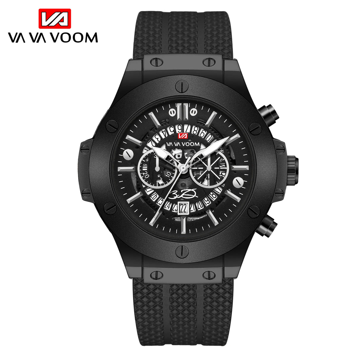 Herenhorloge Luxe Sport Siliconenband Japans uurwerk Kalender Kwarts Waterdicht horloge Relogio Masculino
