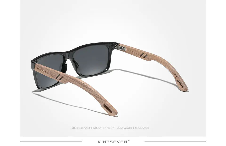 KINGSEVEN 100% Polarized Vintage Men Wooden Sunglasses Wood UV400 Protection Fashion Square Sun glasses Women  Gafas De sol