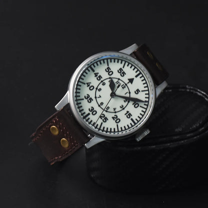 Hruodland 2025 New Pilot Men's Automatic Mechanical Watch PT5000 Sapphire Luminous C3 Stainless Steel Waterproof 10Bar Watch