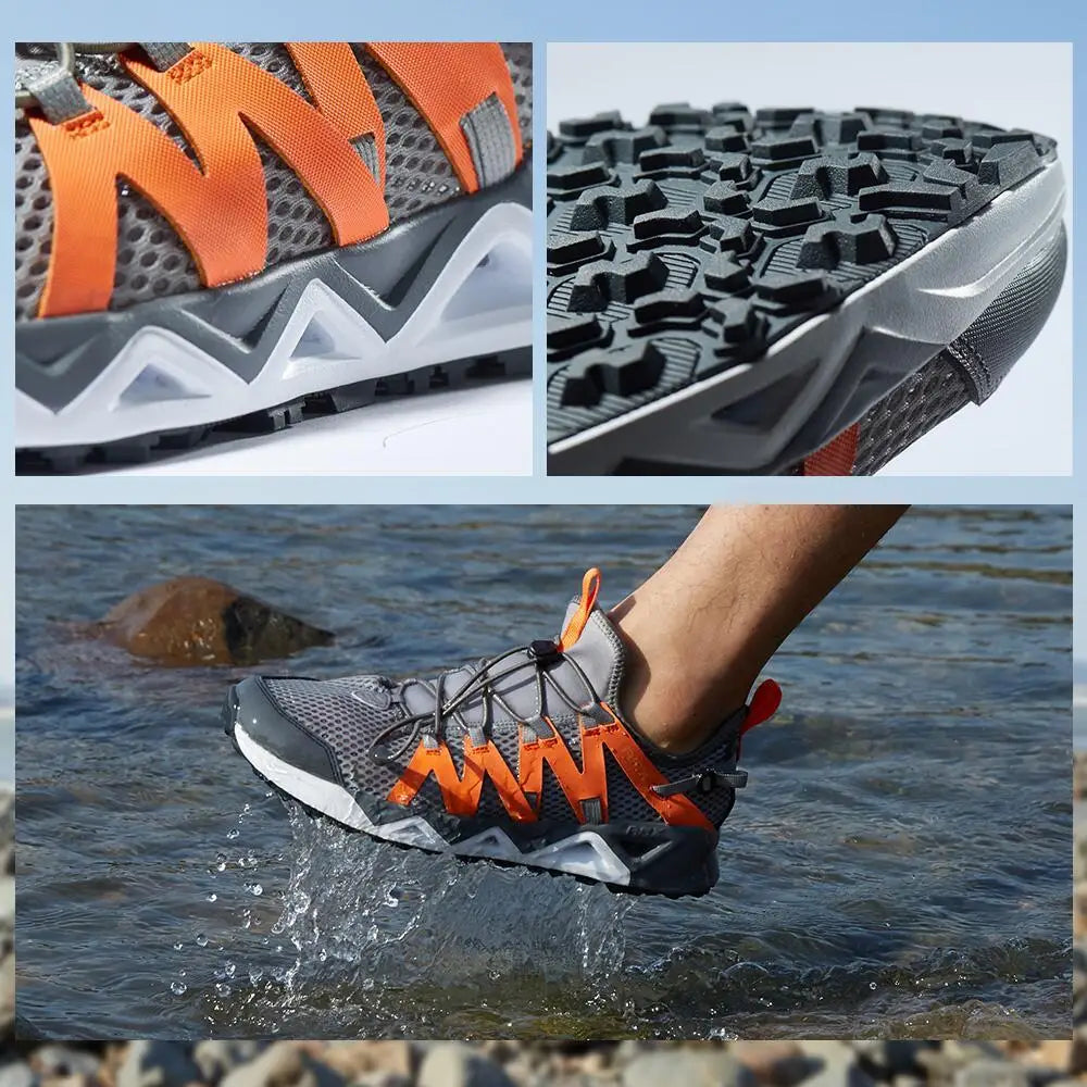 Rax men's aqua shoes walking breathable fishing shoes women wading shoes anti-slip water shoes sports upstream hiking sneakers