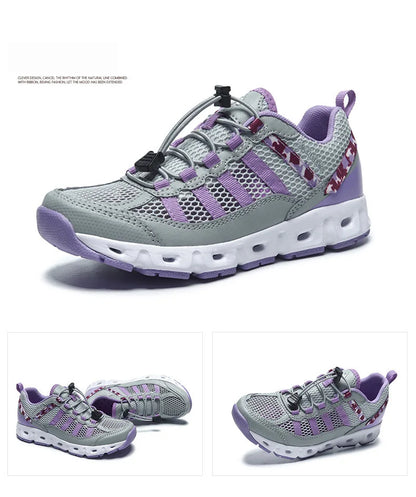 TaoBo 2024 Big Size 46 Men Upstream Quick-Drying Sports Footwear, Women's Aqua Shoes, Quick Lace-Up Climbing Trekking Sneakers