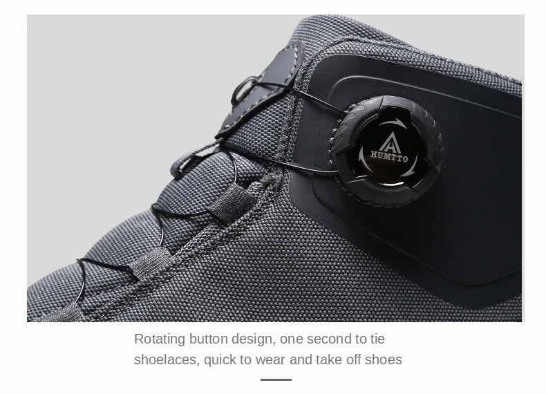 HUMTTO Scarpe da trekking impermeabili, stivaletti da montagna neri, sneakers da campeggio da uomo, scarpe tattiche sportive di sicurezza per arrampicata