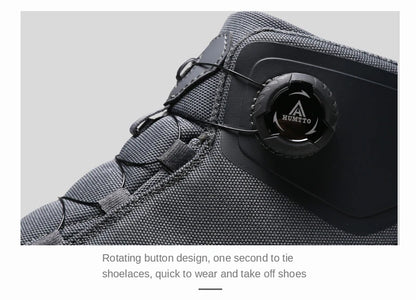 HUMTTO Scarpe da trekking impermeabili, stivaletti da montagna neri, sneakers da campeggio da uomo, scarpe tattiche sportive di sicurezza per arrampicata